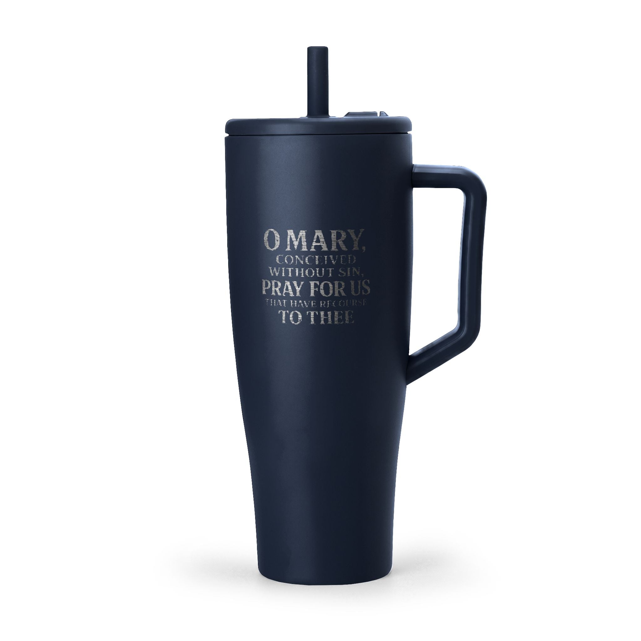 BrüMate Engraved 40oz Insulated Tumbler with Handle — Sacred Heart Jesus Design