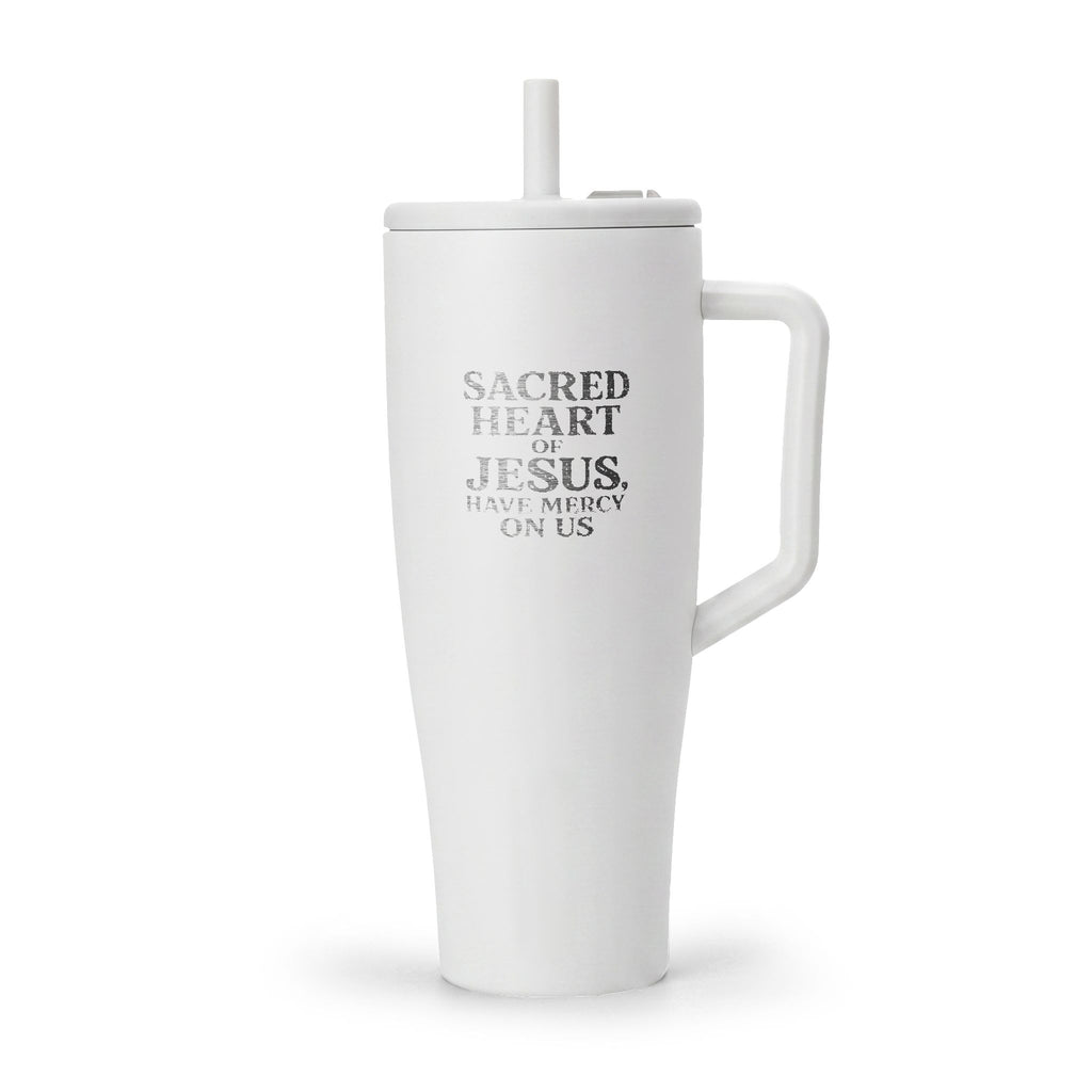 BrüMate Engraved 40oz Insulated Tumbler with Handle — Sacred Heart Jesus Design