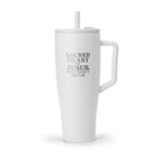 BrüMate Engraved 40oz Insulated Tumbler with Handle — Sacred Heart Jesus Design