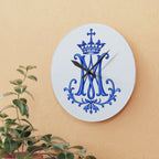 Monogram M Crown Acrylic Wall Clock — Royal Blue Decorative Clock