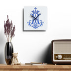 Monogram M Crown Acrylic Wall Clock — Royal Blue Decorative Clock