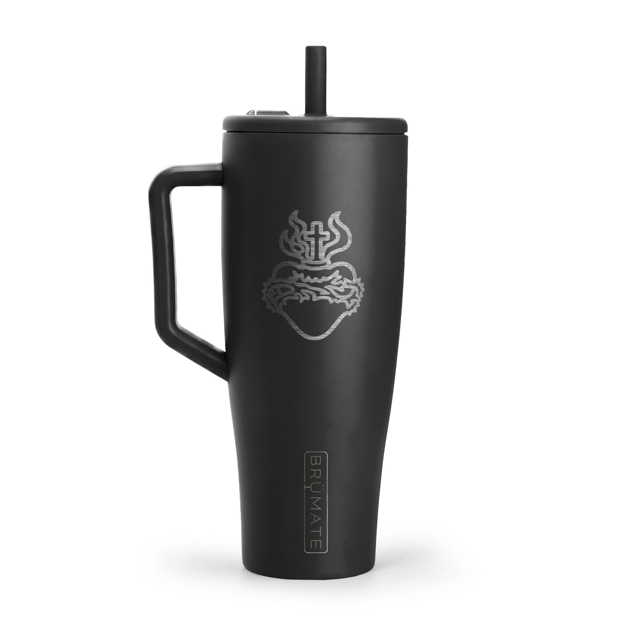 BrüMate Engraved 40oz Insulated Tumbler with Handle — Sacred Heart Jesus Design