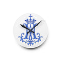 Monogram M Crown Acrylic Wall Clock — Royal Blue Decorative Clock