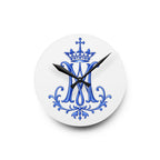 Monogram M Crown Acrylic Wall Clock — Royal Blue Decorative Clock